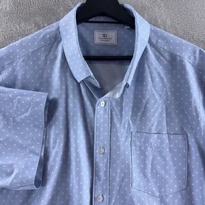 7 Diamonds Weston Button Down Shirt Mens Size XL Blue‎ Stretch Short Sleeve